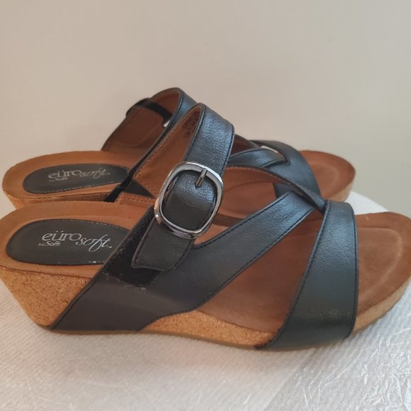 Euro Soft Black Emrie wedge women sandals Size 10M. - Picture 10 of 15